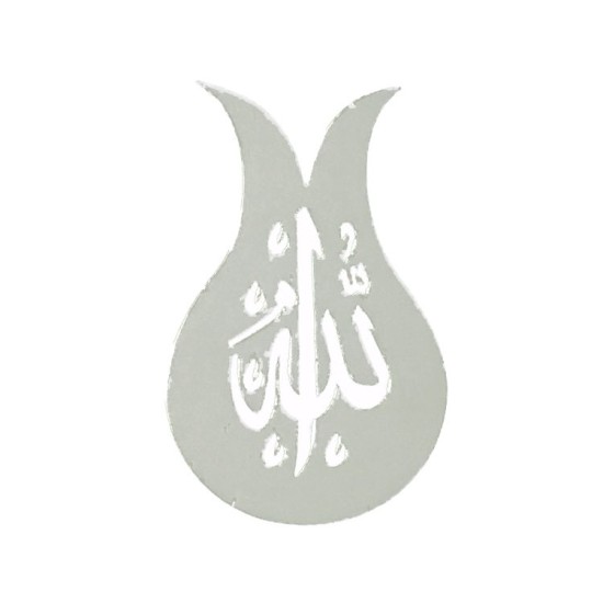 Silber Spiegel Flach Allah Beschriftung Tulpenform - CS0052 - Mytortenland