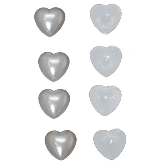 Kalp Beyaz Renkte Yarım Dekor inci 100 Adet - YK30012 - Mytortenland