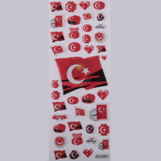 Türkische Flagge 2 Face Sticker Aufkleber - FC2101 - Mytortenland