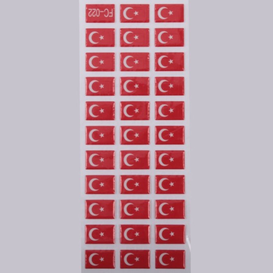 Türk Bayrağı Yapışkan Stiker - FC022 - Mytortenland