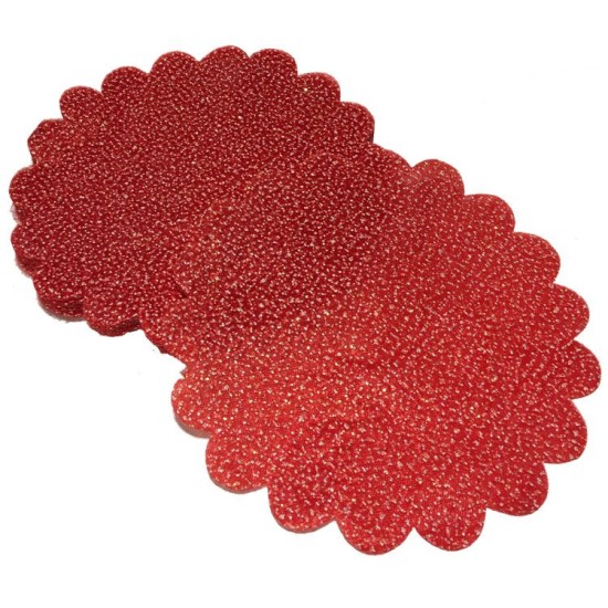 Rot Verschneite Tüll mit Glitzereffekt 100 Stück 18 cm - YY00250 - Mytortenland