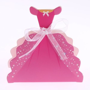 Geschenk Schachtel Abendkleid Pink mit Schleife 10 Stück