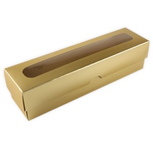 Macaron Box Gold mit Deckel 5x20x5 5 stück