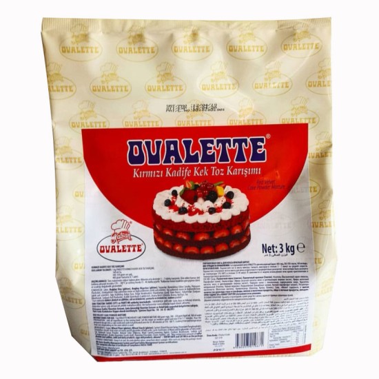 Ovalette Red Velvet Pandispanya Hazır Karışım Sponge Cake 3 kg - 023-100 - Katsan Gıda