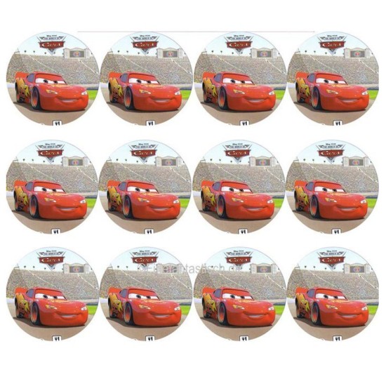 Mc Queen Cars 2 Temalı Muffin Cupcake Kurabiye Resim Baskısı - Mc33 - Mytortenland