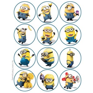 Minions  Temalı Muffin Cupcake Kurabiye Resim Baskısı