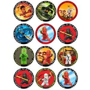 Ninjago Temalı Muffin Cupcake Kurabiye Resim Baskısı