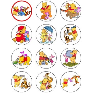 Winnie Puuh ( Bal Ayısı ) Temalı Muffin Cupcake Kurabiye Resim Baskısı