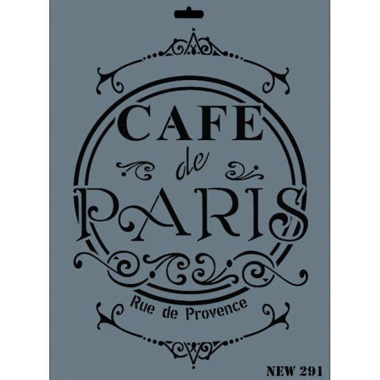 CAFE de PARİS Dekor / Transfer Stencil - NEW291 - Rich Hobby