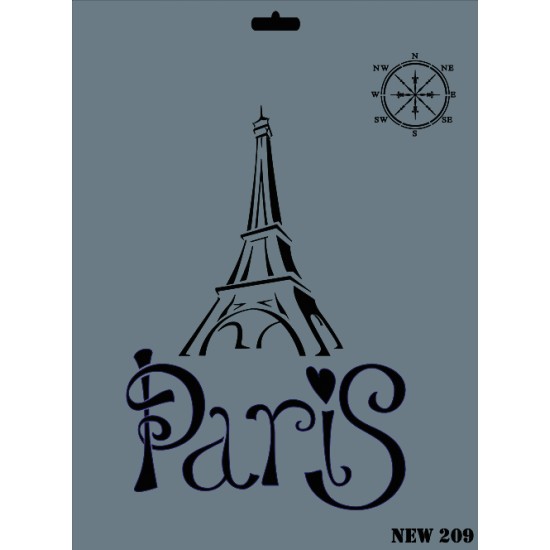 Eyfel Kulesi ( Paris ) Dekor / Transfer Stencil - NEW209 - Rich Hobby