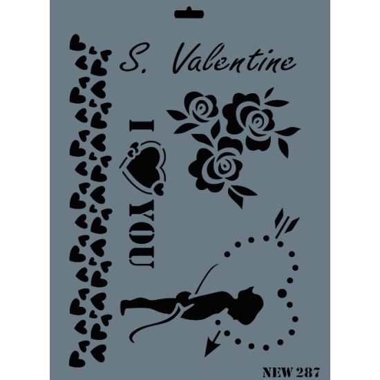 S. Valentine l Love You Dekor / Transfer Stencil - NEW287 - Rich Hobby