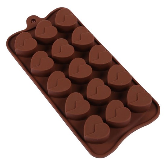 Kırık Kalp Silikon Çikolata Kalıbı Ort. 2,8 cm - Mat58 - Cesil