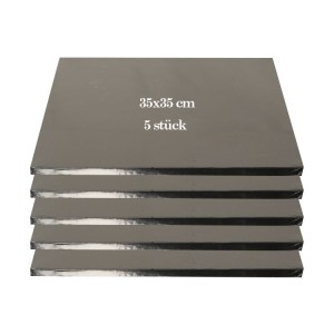 Tortenplatte / Cake Board Quadrat Schwarz 35x35 cm 5 stk.