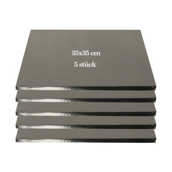 Tortenplatte / Cake Board Quadrat Schwarz 35x35 cm 5 stk. - KN7-5ad - Mytortenland