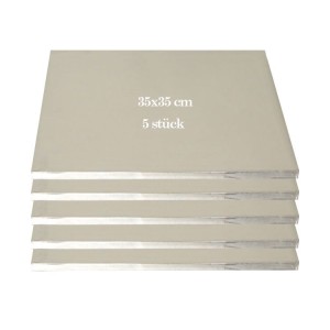 Tortenplatte / Cake Board Quadrat Silber 35x35 cm 5 stk.