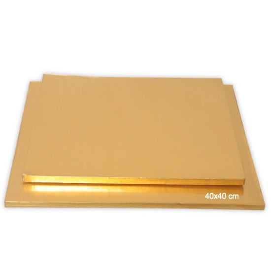 Tortenplatte / Cake Board Quadrat Gold 40x40 cm - KN4-0040 - Mytortenland