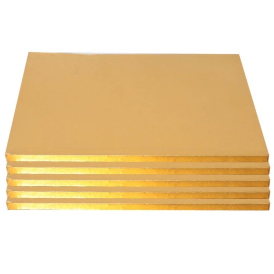 Pasta Sunum Altlığı / Cake Board Dikdörtgen Altın 35x45 cm 5 adet - KN120-5ad - Mytortenland