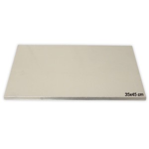 Tortenplatte / Cake Board Rechteck Silber 35x45 cm