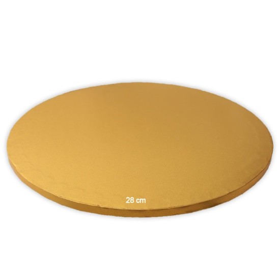Tortenplatte / Cake Board Rund Gold 28 cm 5 Stk. - KN19-0194-5AD - Mytortenland