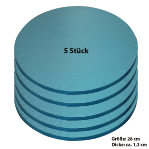 Tortenplatte / Cake Board Rund Blau 28 cm 5 Stück