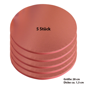 Tortenplatte / Cake Board Rund Rosa 28 cm 5 Stück