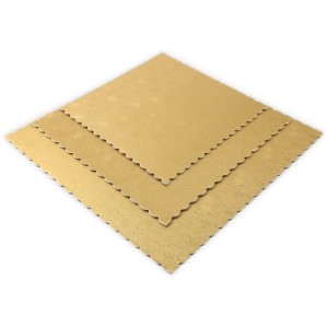 Quadrat Tortenunterlage Gold 3'er Set