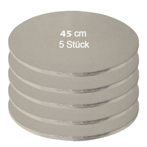 Tortenplatte / Cake Board Rund Silber 45 cm 5 stk.