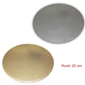 Tortenunterlage Rund 2 seitig ( Gold & Silber ) 22 cm