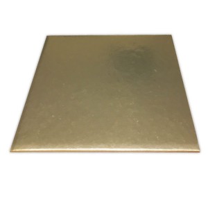 Viereck Tortenunterlage 2 seitig ( Gold & Silber ) 20x20 cm
