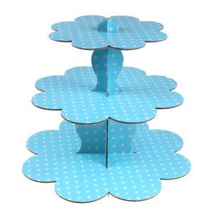 Blau mit Pünktchen Cupcake Ständer Muffins Törtchen Etagere