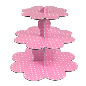 Rosa mit Pünktchen Cupcake Ständer Muffins Törtchen Etagere