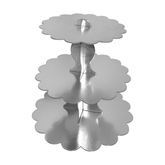 Gümüş Renkte Cupcake Standı - M410 - Mytortenland