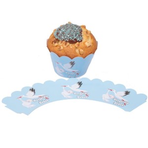 Blau Hoşgeldin Bebek Storch Thema Cupcake / Muffin  Wrapper