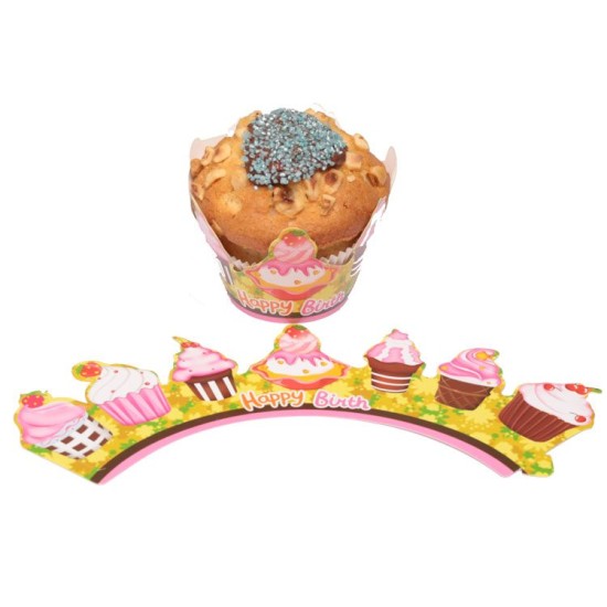 Happy Birth Thema Cupcake / Muffin  Wrapper - H0016 - Mytortenland