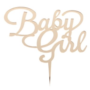 Baby Girl Cake Topper Gold / Silber