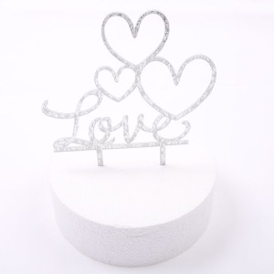 Cake Topper Kalpli Love Yazılı 