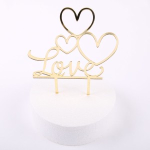 Cake Topper Kalpli Love Yazılı 