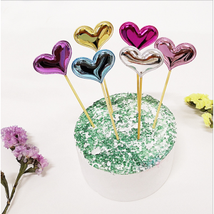 Cake Topper Metallic Herz