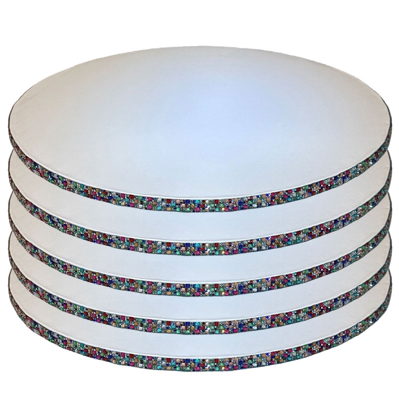 Tortenplatte / Cake Board – Exklusive Tortenplatten mit bunten Strasssteinen 30 cm