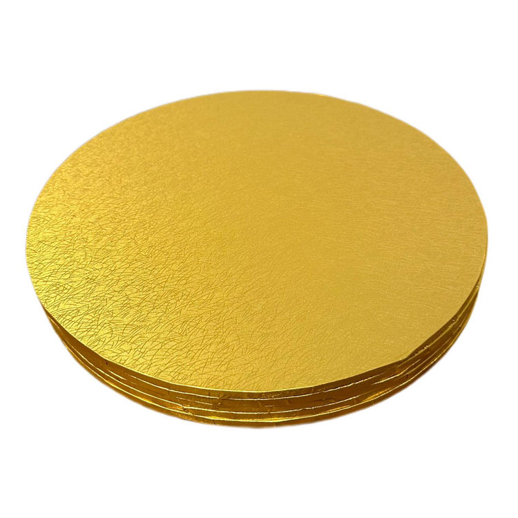 5mm Hochwertiges Holzkuchenbrett mit Goldener Beschichtung / Wooden Cake Board 28 cm