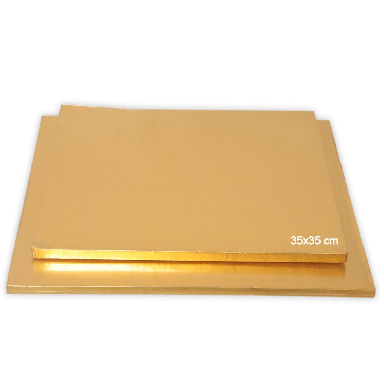 Tortenplatte / Cake Board Quadrat Gold 35x35 cm