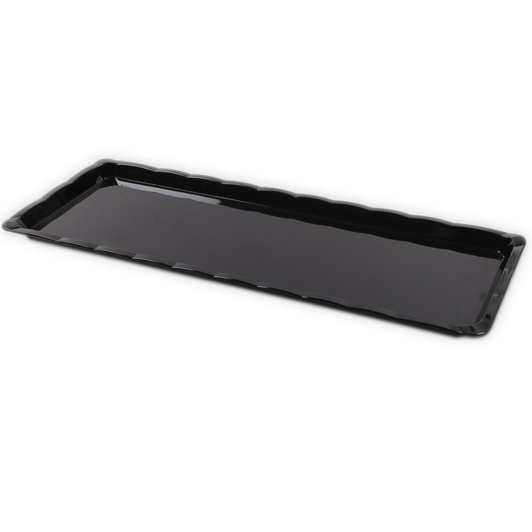 Schwarz Kunststoff Tablett 10 x 30 cm, My034, Mytortenland