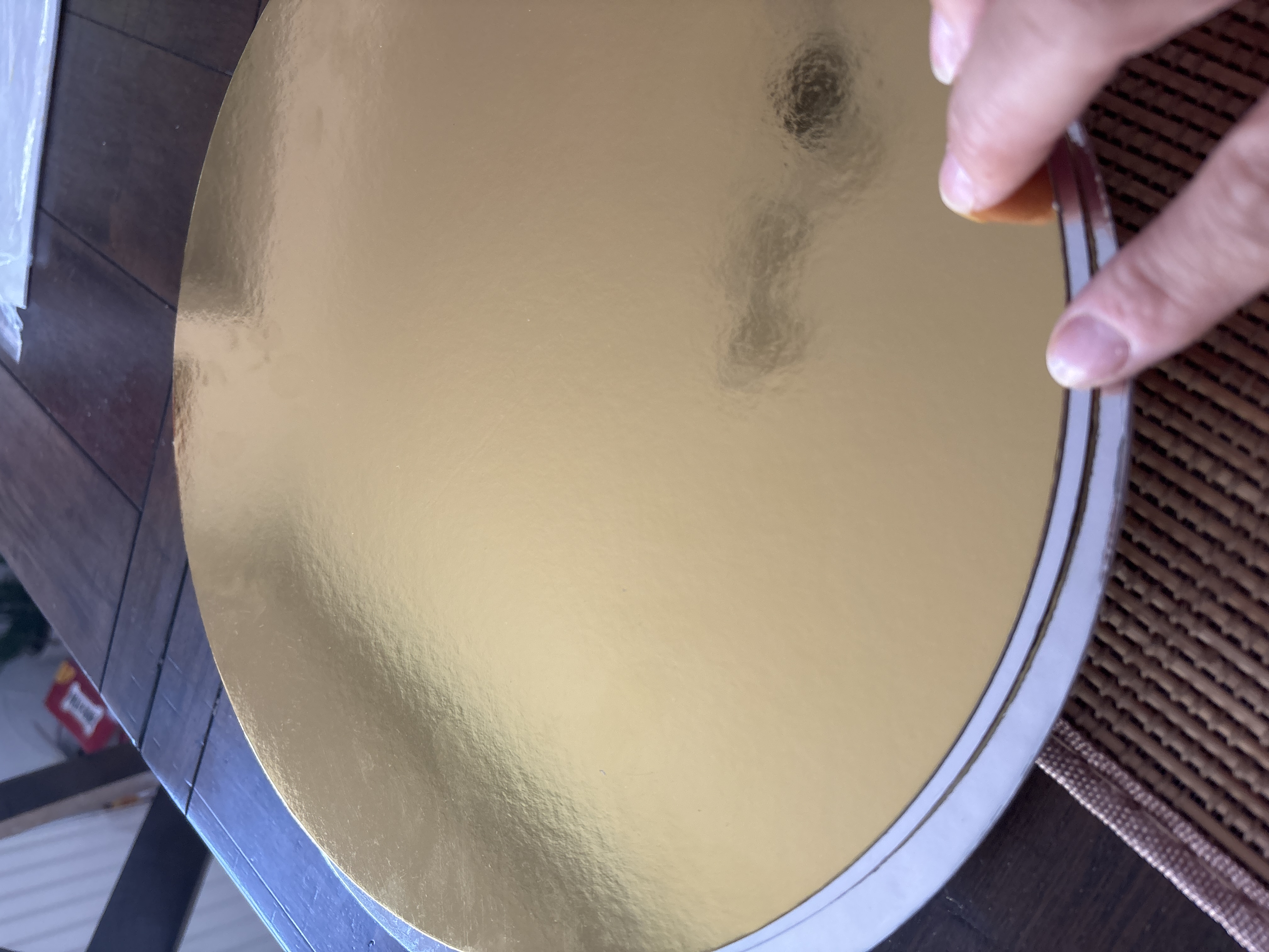 Tortenunterlage Rund 2 seitig ( Gold & Silber ) 20 cm