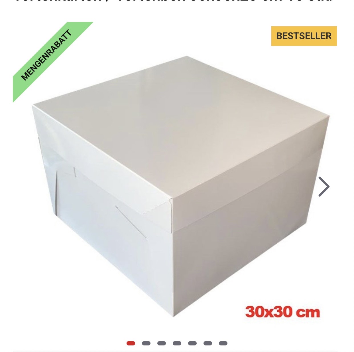 Tortenkarton / Tortenbox 30x30x20 cm 10 stk.